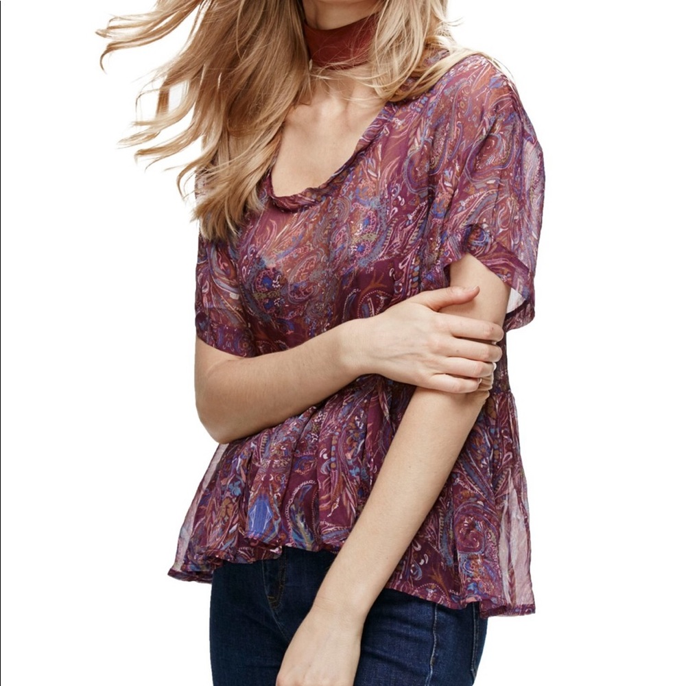 Free people Say You Will Paisley shirt